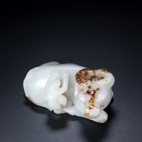 An Exquisite White Jade Buffalo Ornament