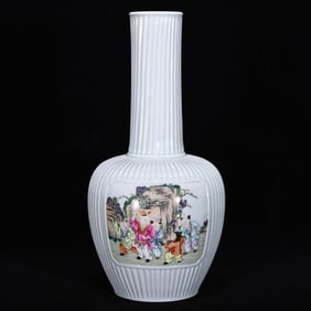 An Exquisite Famille-Rose Character and Story Pattern Vase