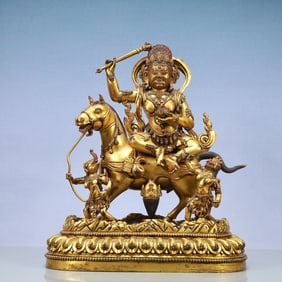 A Exquisite Gilt Bronze Statue of Mammon
