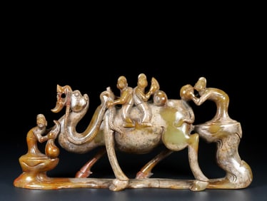 An Exquisite Archaic Jade Camel Ornament