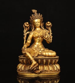 An Exquisite Gilt Bronze Statue of Gautama’s Mother