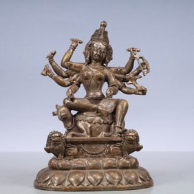 An Exquisite Coppery Statue of Manjusri