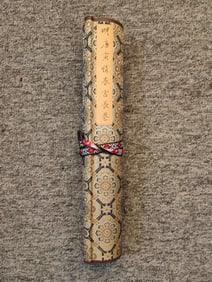 A Chinese Vertical Scroll Ink Painting of Character and Story on Silk