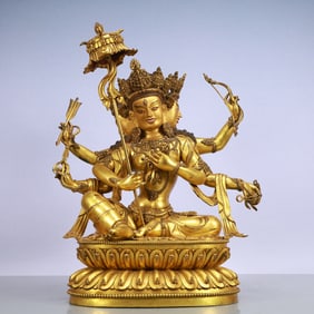 A Exquisite Gilt Bronze Statue of Tara