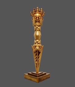 An Exquisite Gilt Bronze Vajry Pestle Ornament