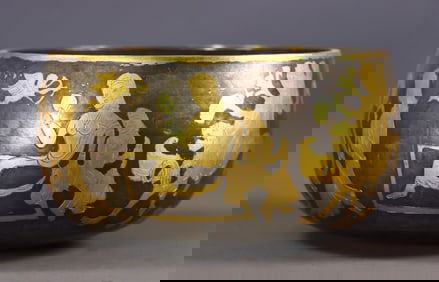 An Exquisite Gilt Bronze Character and Story Pattern Brush Washer