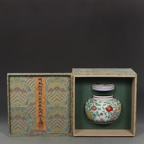 An Exquisite Doucai Flower and Butterfly Pattern Jar