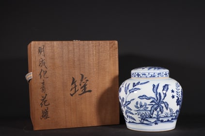 An Exquisite Blue and White Lotus Pattern Flower Pattern Jar