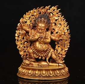 An Exquisite Gilt Bronze Four-arms Statue of Vajra