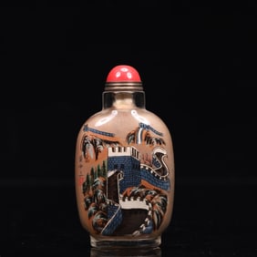 An Exquisite Glass Landscape Pattern Snuff Bottle