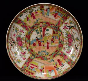 A Rare Famille-Rose Figure?Flower and Bird Pattern Plate