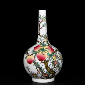 A Rare Enamel Peach Pattern Vase