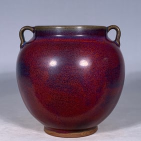 An Exquisite Jun yao Purple Glazed Double-Ears Jar