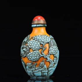 An Exquisite Glass Figure Pattern Snuff Bottle