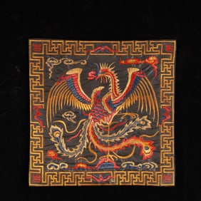 An Exquisite Embroidery Phoenix Pattern Civil Official Rank Badges