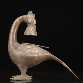 A Huge Silver-plated Copper Bird-Shaped Censer