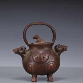 An Exquisite Purple Sands Sheep Pattern Teapot