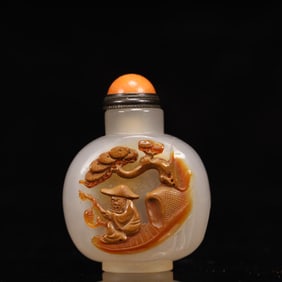 An Exquisite Agate  Character and Story Pattern Snuff Bottle