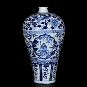 A Huge Blue and White Character and Story Pattern Vase