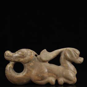 An Archaic Hongshan Culture Gaogu Jade Beast Ornament