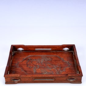 A Rare huali wood Bird Pattern Plate