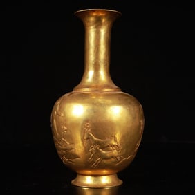 An Exquisite Gilt Bronze Figure Pattern Vase