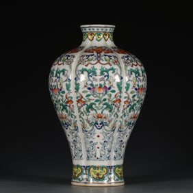 An Exquisite Doucai Bats and Peach Pattern Vase