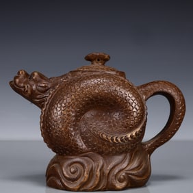 An Exquisite Purple Sands Dragon Pattern Teapot