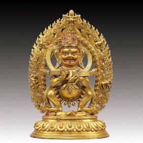 A Solemn Gilt Bronze Statue of Mammon