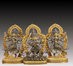 A Set of Solemn Gilt Bronze Statue of Gautama’s Mother
