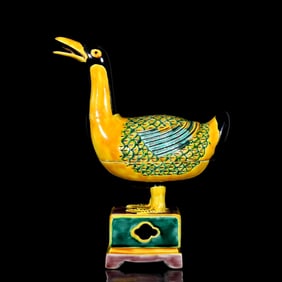 An Exquisite Biscuit Duck-Shaped Censer
