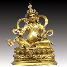 A Solemn Gilt Bronze Statue of Mammon