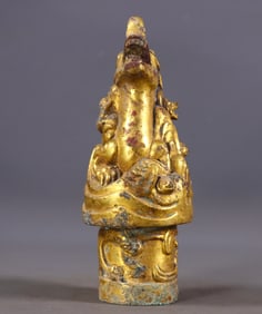 An Exquisite  Gilt Bronze Dragon Pattern Pillar