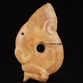 An Archaic Hongshan Culture Yellow Jade Beast Ornament