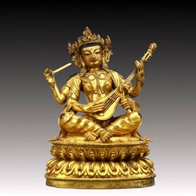 A Solemn Gilt Bronze Statue of Gadgadasvara