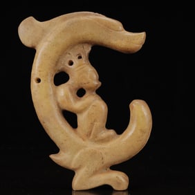 An Archaic Hongshan Culture Yellow Jade Pig and Dragon Ornament