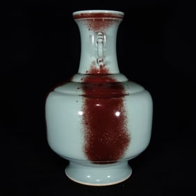 A Huge Flambe Glazed Double-Ears Vase