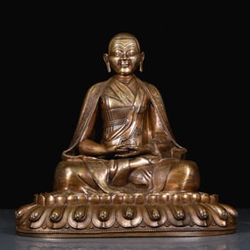 A Rare Bronze Silver Statue of Guru