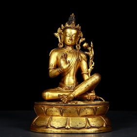 A Rare Gilt Bronze Statue of Tara