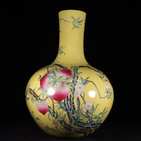 A Huge Famille-Rose Peach Pattern Vase