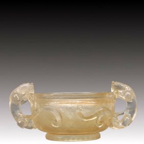 An Exquisite Crystal Auspicious Beast Pattern Double-Ears Censer