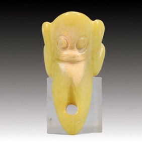 An Archaic Hongshan Culture Yellow Jade Pendant