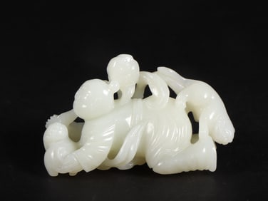 An Exquisite White Jade Figure Ornament