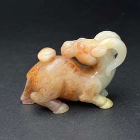 An Exquisite White Jade Sheep Ornament