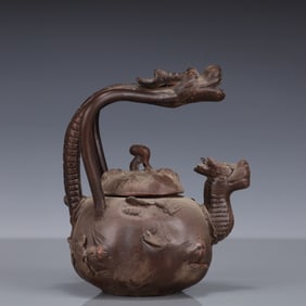 An Exquisite Purple Sands Dragon Pattern Teapot