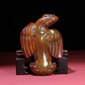 An Exquisite White Jade Phoenix Hand Piece