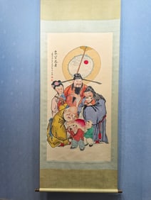 A Chinese Vertical Scroll Ink Painting of Figure on Paper