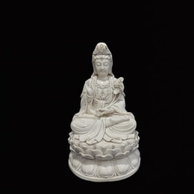 A Rare Blance-De-Chine Statue of Avalokitesvara