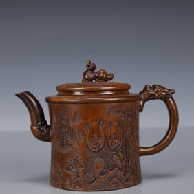 An Exquisite Purple Sands Panda Pattern Teapot