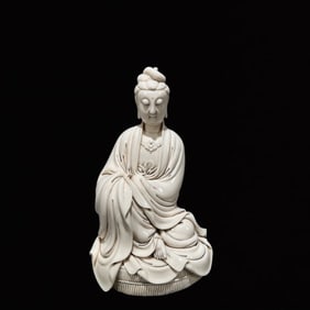 A Rare Blance-De-Chine Statue of Avalokitesvara